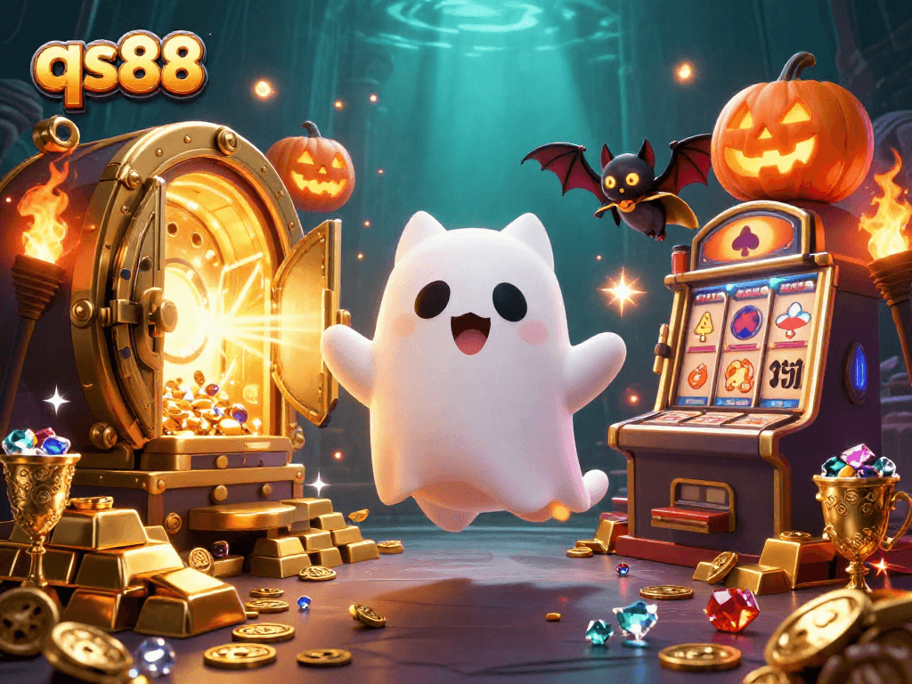 Experience thrilling gaming with qs88 through ghostly charm in a vibrant casino setting.
