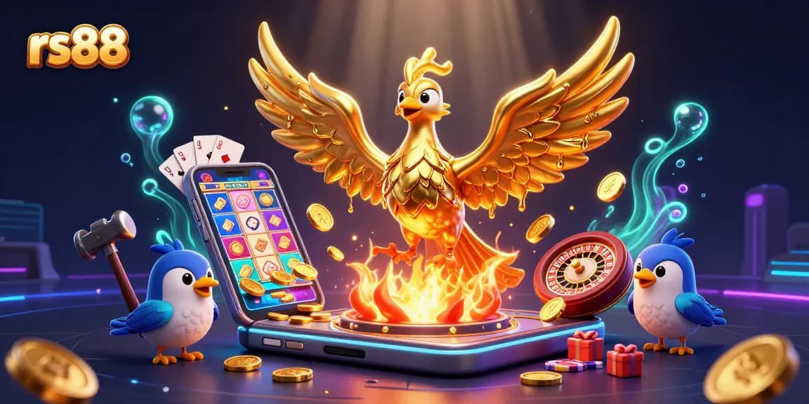Experience the thrill of rs88 with a dynamic 3D phoenix and vibrant slot game elements!