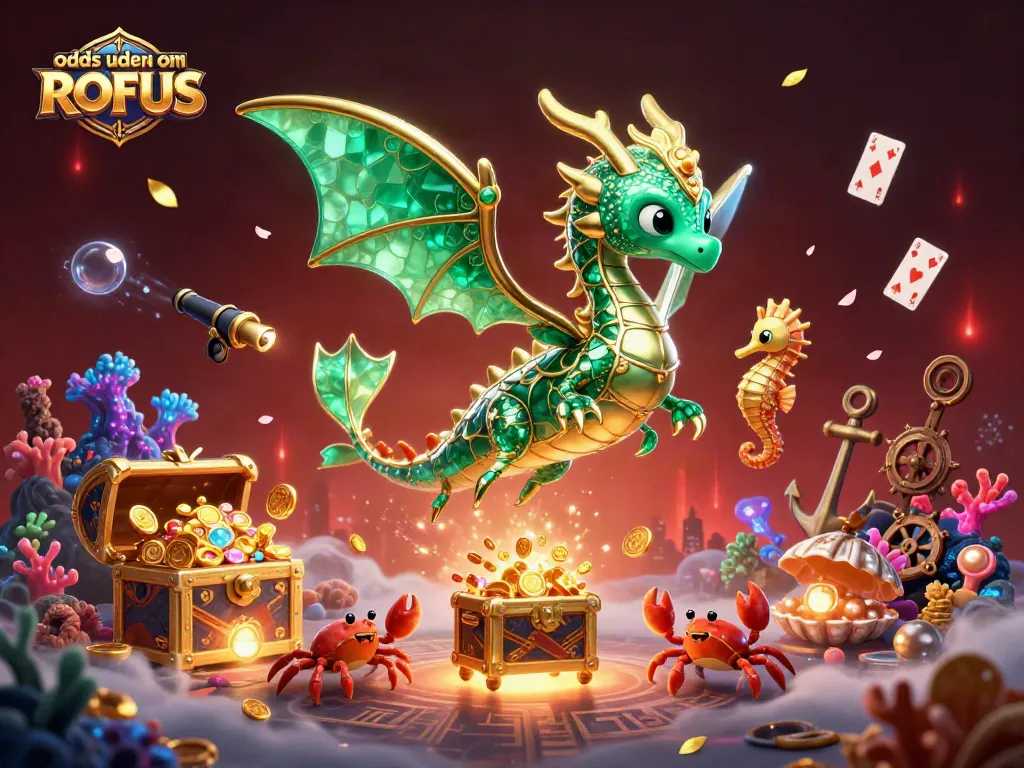 Experience the thrill of odds uden om ROFUS with this vibrant underwater casino scene featuring a majestic sea dragon and dynamic betting elements.