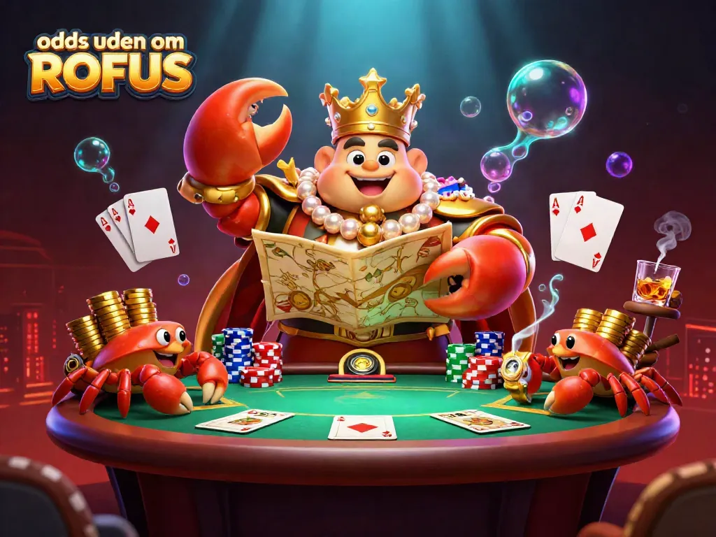 Bet on odds uden om ROFUS with vibrant casino scene featuring a golden crab emperor.
