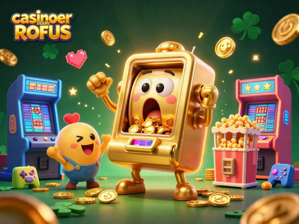 Experience the thrill of casinoer uden ROFUS with a lively scene of slot machines hitting jackpots.
