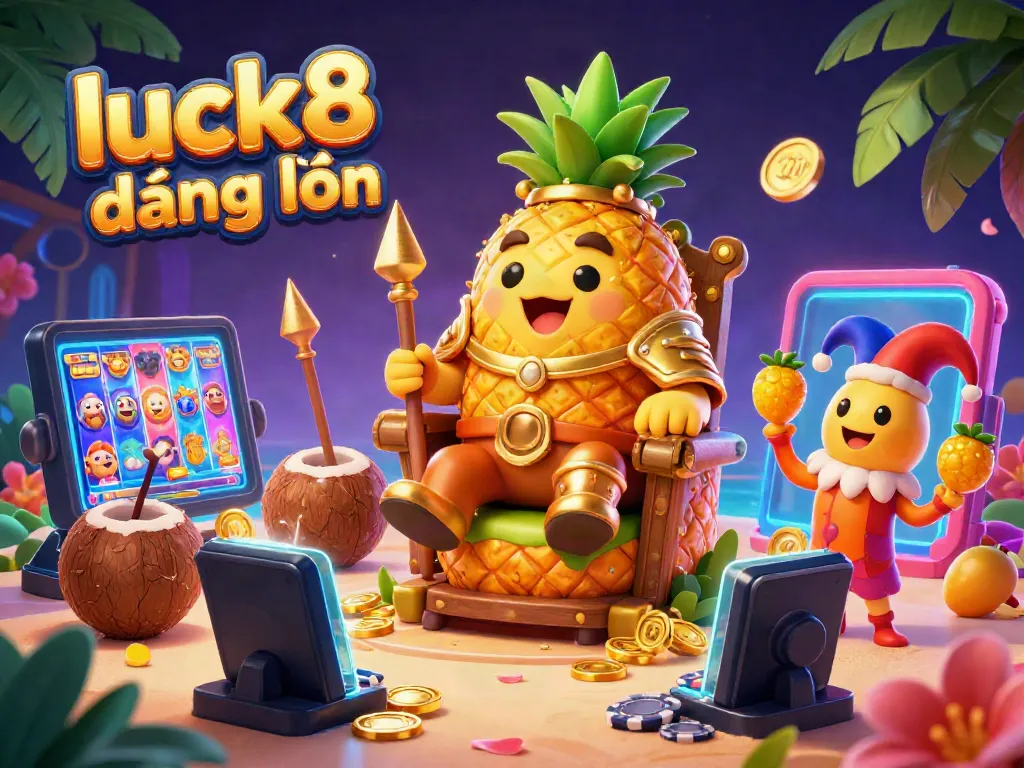Engage in thrilling gameplay with luck8 đăng nhập as vibrant characters celebrate at a lively casino beach.