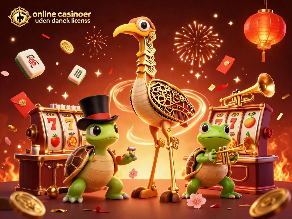 Engage with thrilling online casinoer uden dansk licens featuring vibrant characters and festive elements.