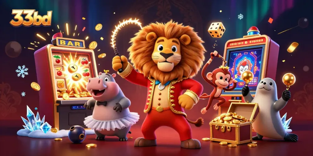 Experience the excitement of 33bd with vibrant casino action and colorful characters.