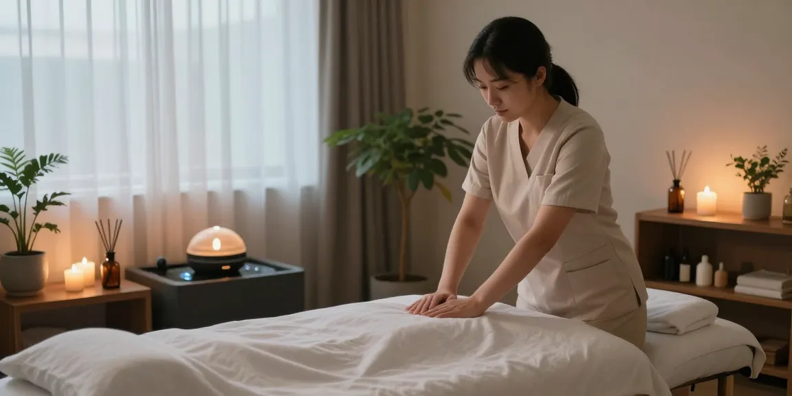 Experience 강서구출장안마 in a serene massage therapy room with soothing ambiance.