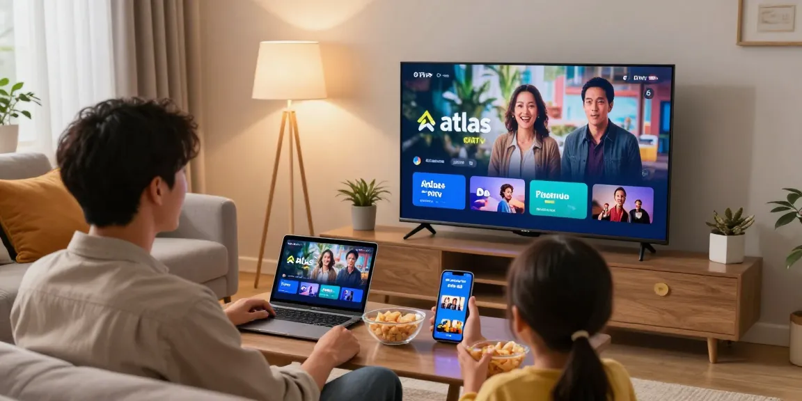 Expérience de streaming fluide avec Atlas pro ontv dans un salon moderne et accueillant.