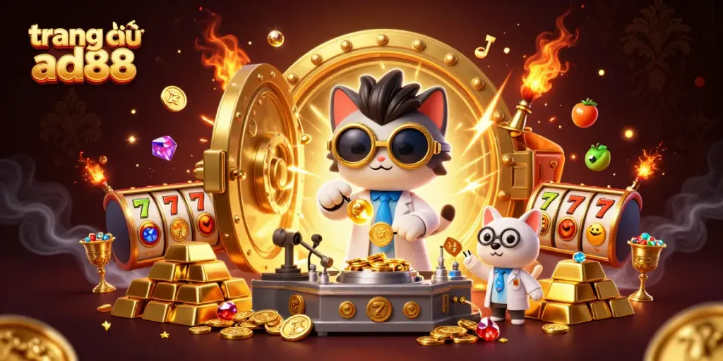 Spin and win on trang chủ ad88 with a vibrant 3D slots adventure featuring gold coins and jewels!